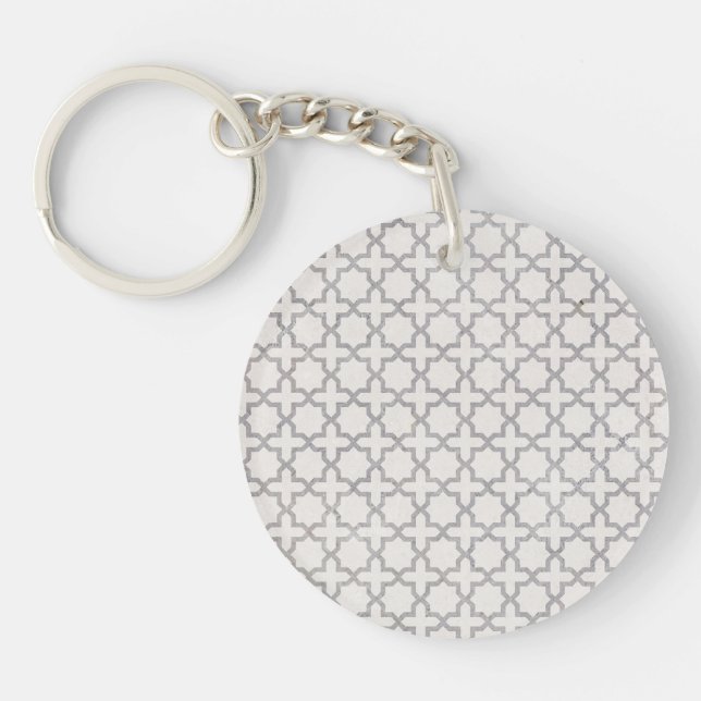 Elegant Arabesque Ornament Key Ring (Front)