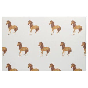 Elegant Arabian Horse Watercolor Equestrian Fabric