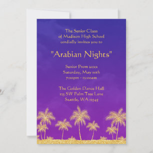 Elegant Arabian Nights Prom Formal Invitation