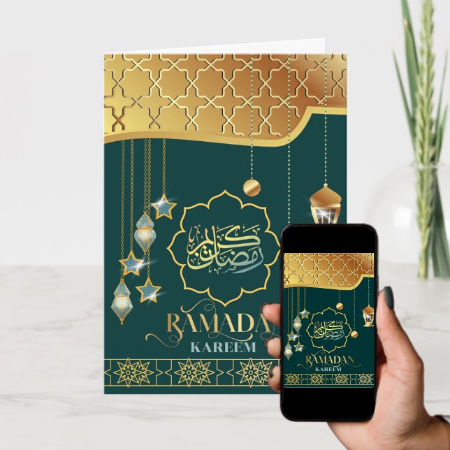 Elegant Arabic Calligraphy Ramadan Kareem Greeting Card (Creator Uploaded)