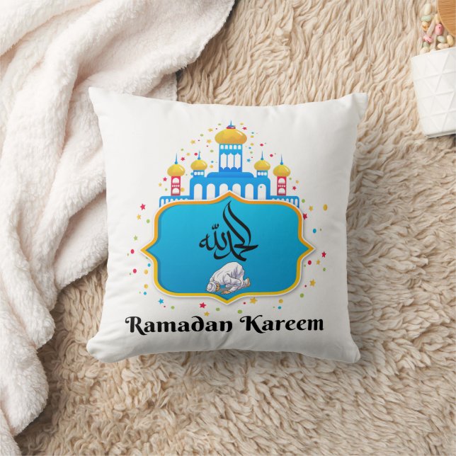 Elegant Arabic Calligraphy Ramadan Wishes Cushion (Blanket)
