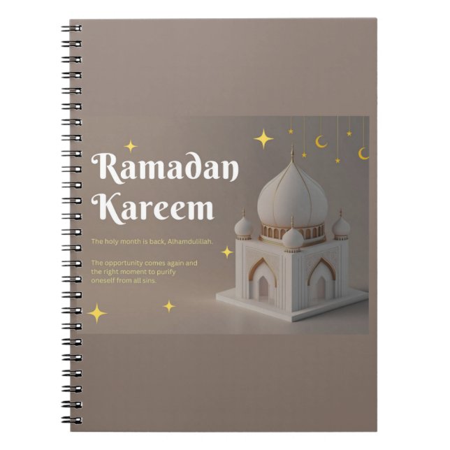 Elegant Arabic Calligraphy Ramadan Wishes Notebook (Front)