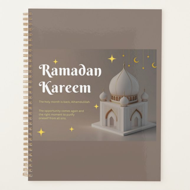 Elegant Arabic Calligraphy Ramadan Wishes Planner (Front)