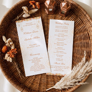 Elegant Arabic Lantern Floral Wedding Programme