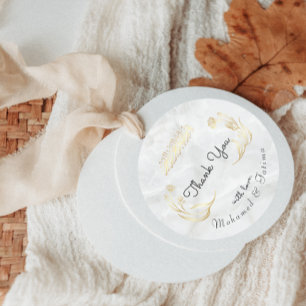 Elegant Arabic Thank You Sticker with Floral Desig