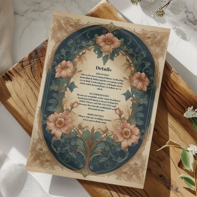 Elegant Arch Art Nouveau Wedding Enclosure Card (Creator Uploaded)