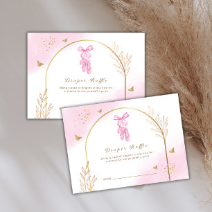 Elegant Arch Ballerina Diaper Raffle Baby Shower  Enclosure Card