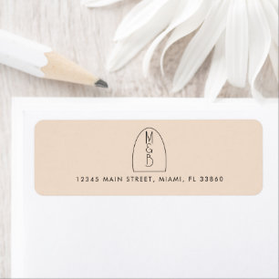 Elegant Arch Black Tan Wedding Label