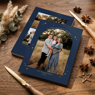 Elegant Arch Christmas Photo - Navy