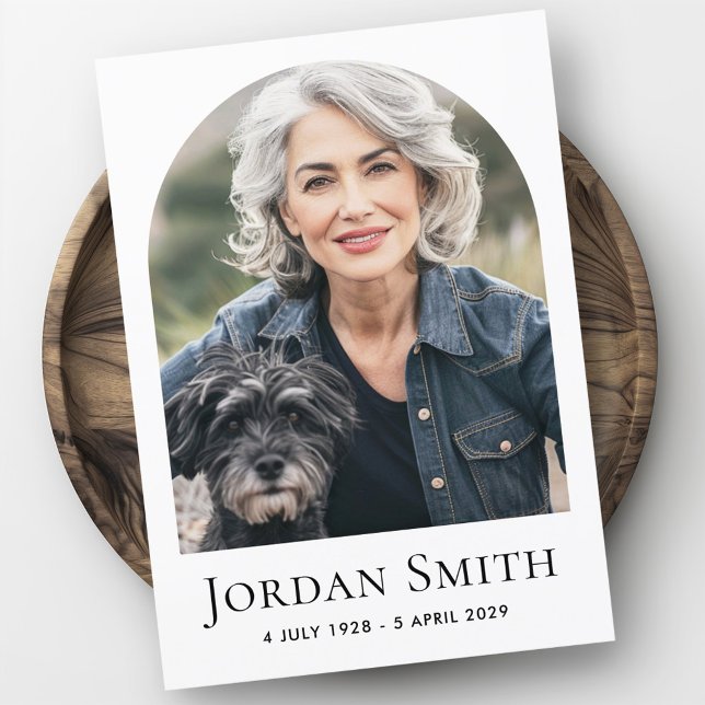 Elegant arch classic white photo funeral sympathy thank you card (Elegant arch classic white photo funeral sympathy thank you card)