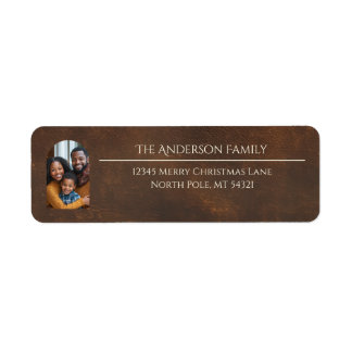 Elegant Arch Family Photo Brown Return Address