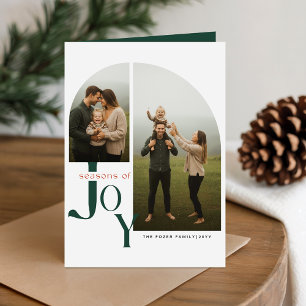 Elegant Arch Family Photo Christmas Folded Holiday Card