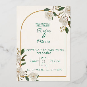 Elegant Arch Floral Wedding Invitation rustic