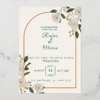 Elegant Arch Floral Wedding Invitation | rustic
