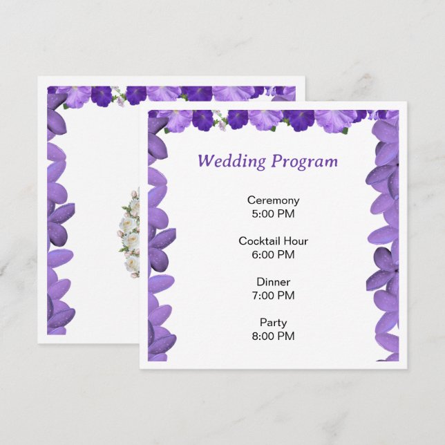 Elegant Arch Floral Wedding Program | Acrylic  Programme (Front/Back)