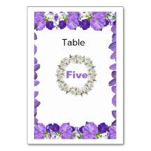 Elegant Arch Floral Wedding Table Number Card