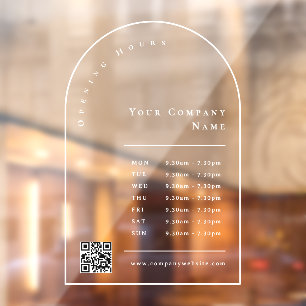 Elegant Arch Frame Business Opening Hours QR Code