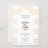 Elegant Arch Gatsby Art Deco 1920's White & Gold