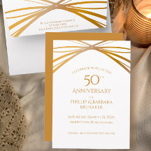 Elegant Arch Golden 50th Anniversary Save the Date