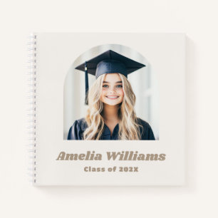 Elegant arch graduate photo retro name guest book