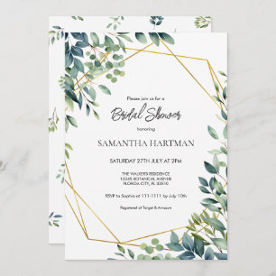 Elegant Arch Greenery Floral Foliage Bridal Shower Invitation