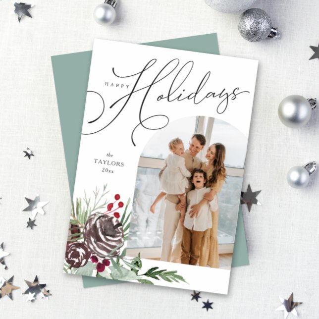 Elegant Arch Happy Holidays Card (Creator Uploaded)