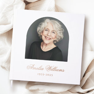 Elegant arch loving memory funeral memorial photo guest book