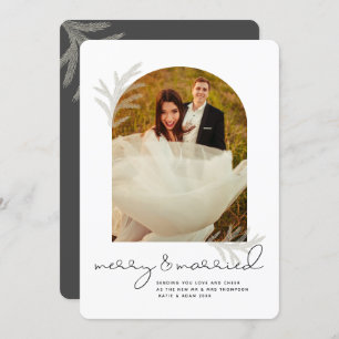 Elegant Arch   Merry & Married Modern Spruce Holid Holiday Card