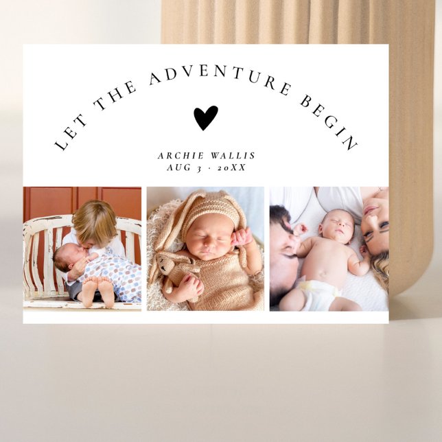 Elegant Arch Minimal Photo Collage Baby Shower Postcard (Creator Uploaded)