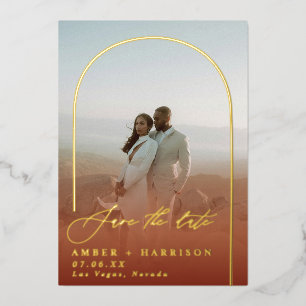 Elegant Arch Modern Calligraphy Save the Date