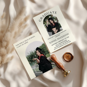 Elegant Arch Modern Photo Graduation Party Invitation