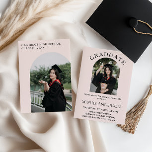 Elegant Arch Modern Photo Graduation Party Invitation
