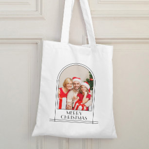 Elegant Arch Personalised Family Photo Christmas Tote Bag