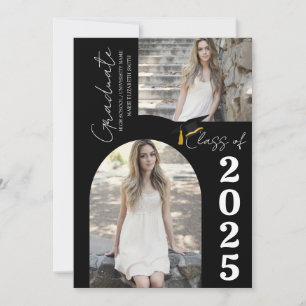 Elegant Arch Photo College High School Graduation Announcement