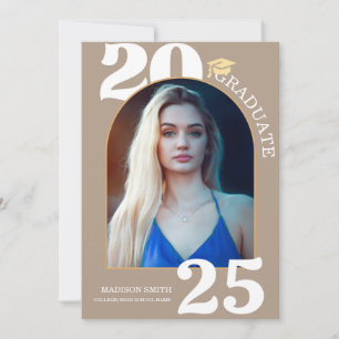 Elegant Arch Photo College High School Graduation Announcement