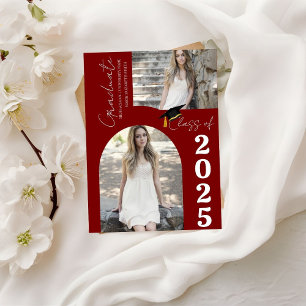 Elegant Arch Photo College High School Graduation Announcement