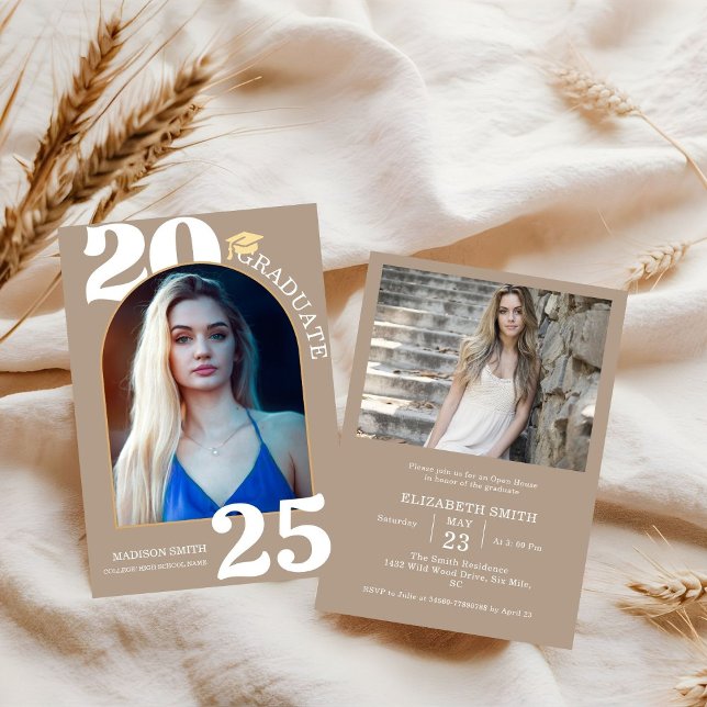Elegant Arch Photo College High School Graduation Invitation (Creator Uploaded)