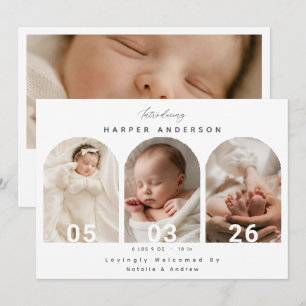 Elegant Arch Photo Frame Newborn Baby Announcement