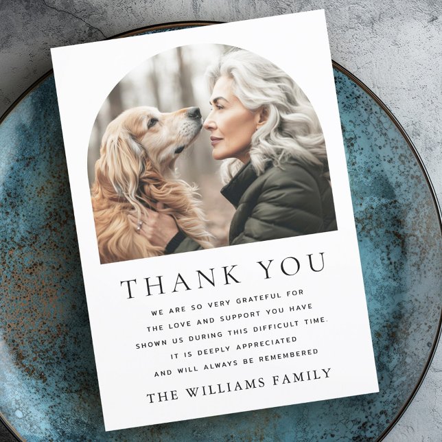 Elegant arch photo funeral sympathy thank you card (Elegant arch photo funeral sympathy thank you card)