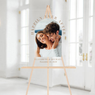 Elegant Arch Photo Gold Wedding Welcome Acrylic Sign