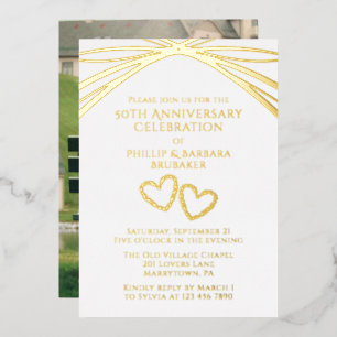 Elegant Arch Photo Golden 50th Wedding Anniversary