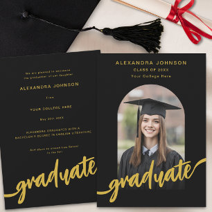 Elegant Arch Photo Graduation Announcement