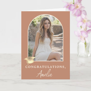 Elegant Arch Photo Graduation Congratulations  Card