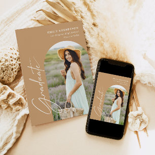 Elegant Arch Photo Graduation Invitation