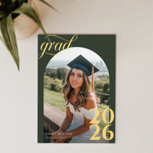 Elegant Arch Photo Graduation Party Invitation Postcard