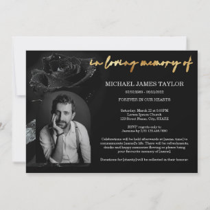 Elegant Arch Photo In Loving Memory Funeral  Invitation