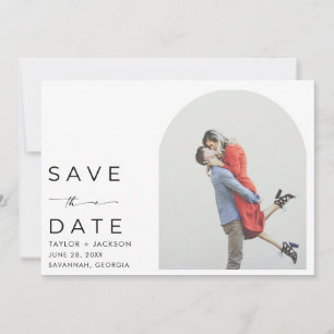 Elegant Arch Photo Modern Wedding Save The Date