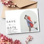 Elegant Arch Photo Modern Wedding  Save The Date<br><div class="desc">Our Elegant Arch Photo Modern Wedding Save the Date card is a timeless and elegant choice to announce your special day. This design is all about putting your cherished memories front and centre, allowing your love story to take centre stage. Customise with two of your favourite photos and your wedding...</div>