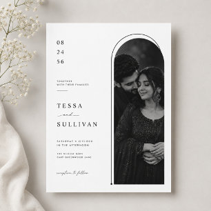 Elegant Arch Photo Wedding Invitation Template