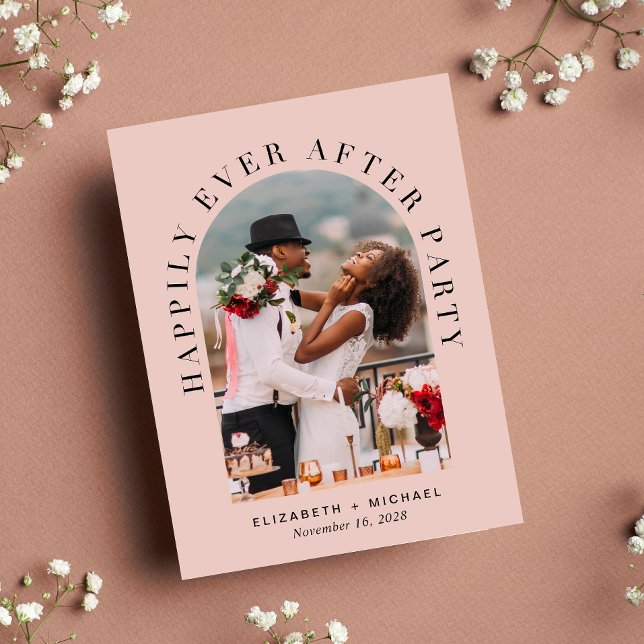 Elegant Arch Photo Wedding Reception Invitation (Creator Uploaded)